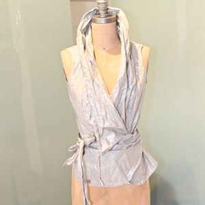 Silver Wrap Top from boutique designer Anja Gockel